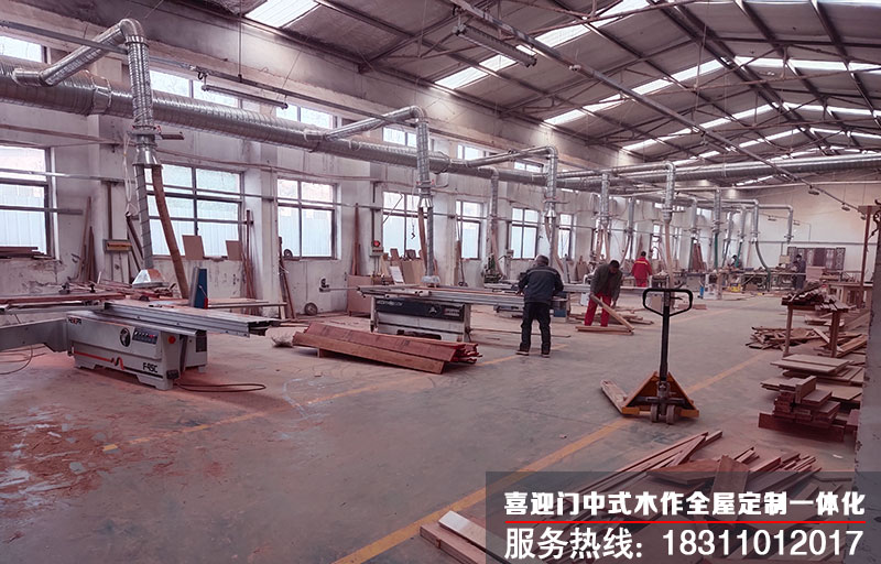 喜迎門(mén)仿古門(mén)窗加工車(chē)間展示