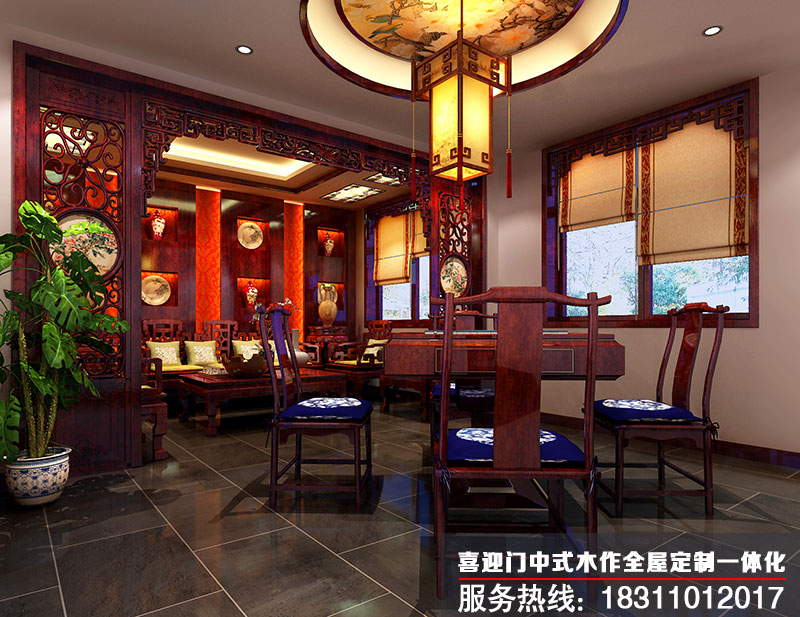 古典中式設(shè)計(jì)茶樓棋牌娛樂(lè)室布局